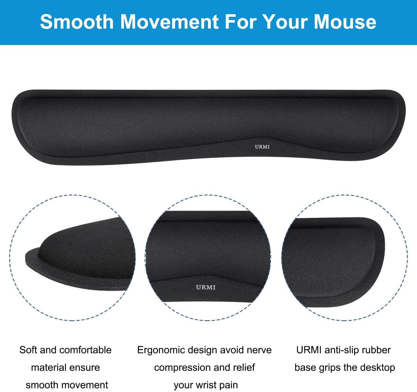 Memory Foam Wrist Rest Set for Keyboard and Mouse, Cool Touch Cushion for Home Office