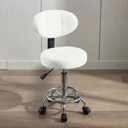 Rolling Office Stool Low Back, Height Adjustable Swivel Compact Chair for Home Office Studio Small Spaces