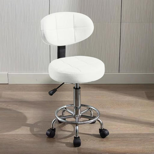 Rolling Office Stool Low Back, Height Adjustable Swivel Compact Chair for Home Office Studio Small Spaces