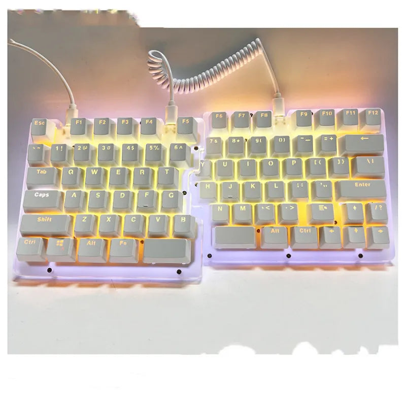 Programmable Ergonomic Split Mechanical Keyboard, Hot-Swap Switches USB-C Wired for Mac Windows Home Office