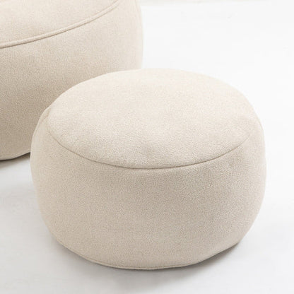 High-Density Foam Bean Bag Sofa Chair with Footrest, Microfiber Lounger for Living Room and Bedroom