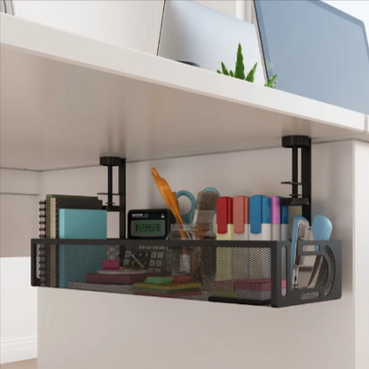 Under Desk Cable Management Tray, Steel Wire Organizer Mount Power Strip Holder for Home Office Desk