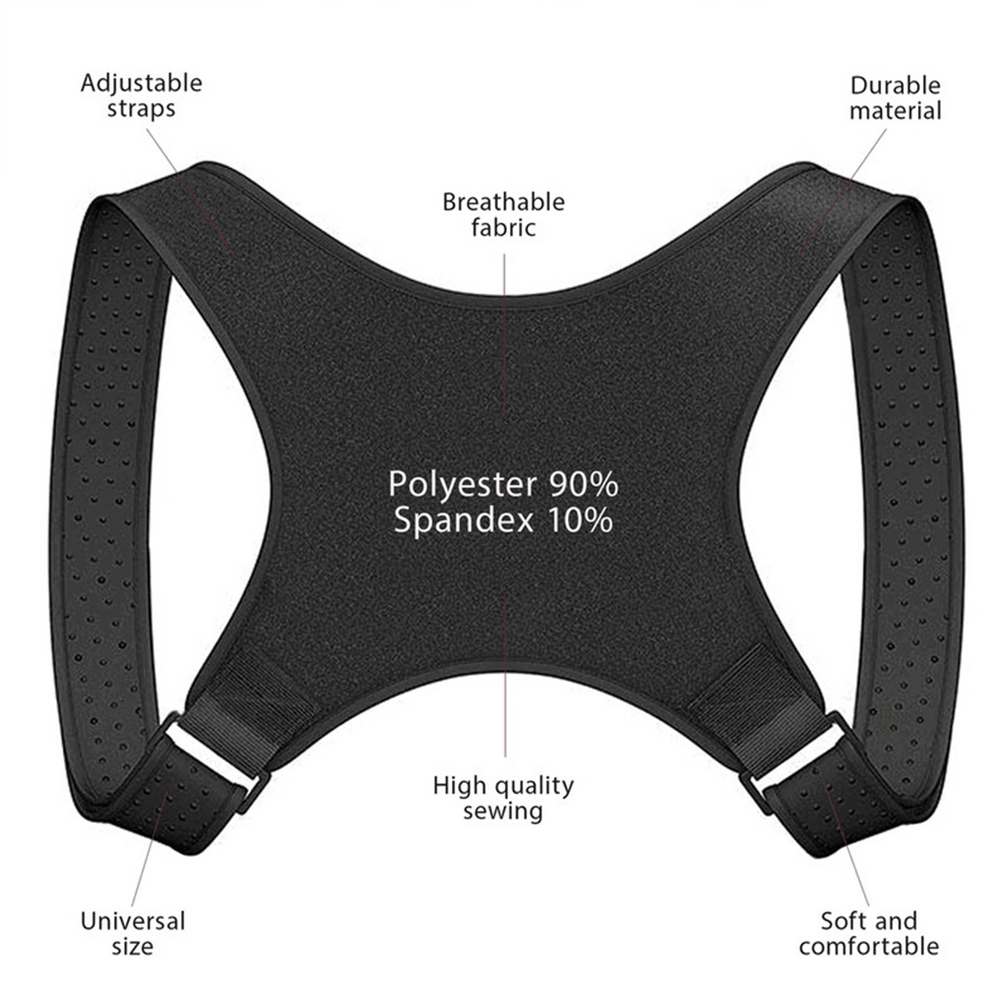 Posture Corrector Back and Shoulder Brace, Adjustable Support Belt for Men and Women