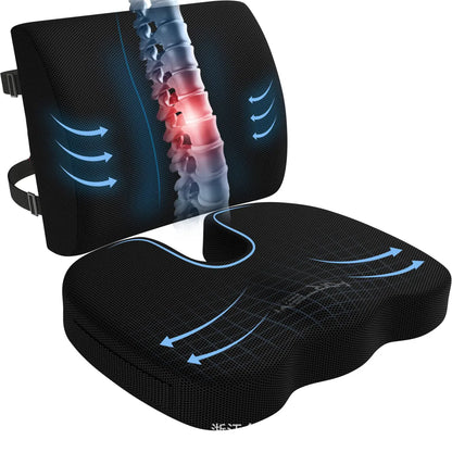 Ergonomic Hip Cushion for Office Chair, Memory Foam Alignment Pillow for Long Sitting Sessions