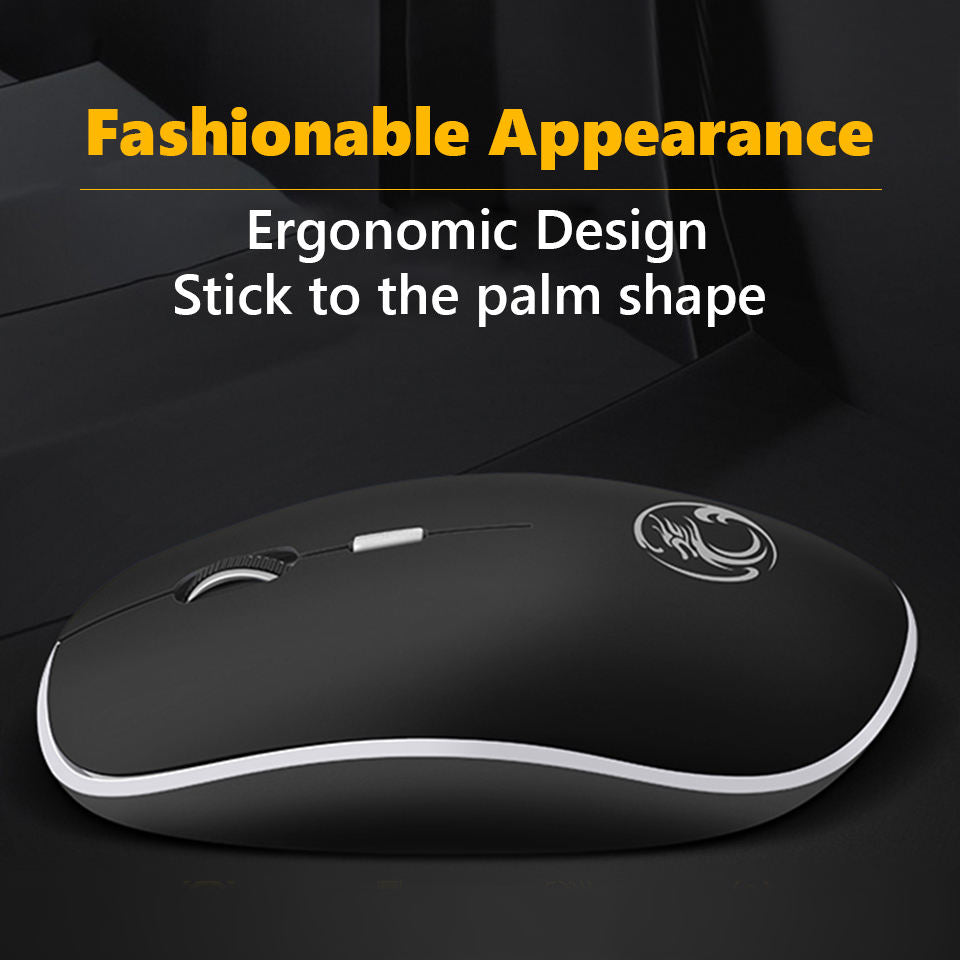 Wireless Ergonomic Optical Mouse for Home Office, USB Right Hand Comfortable Mouse for PC Mac