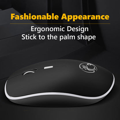 Wireless Ergonomic Optical Mouse for Home Office, USB Right Hand Comfortable Mouse for PC Mac