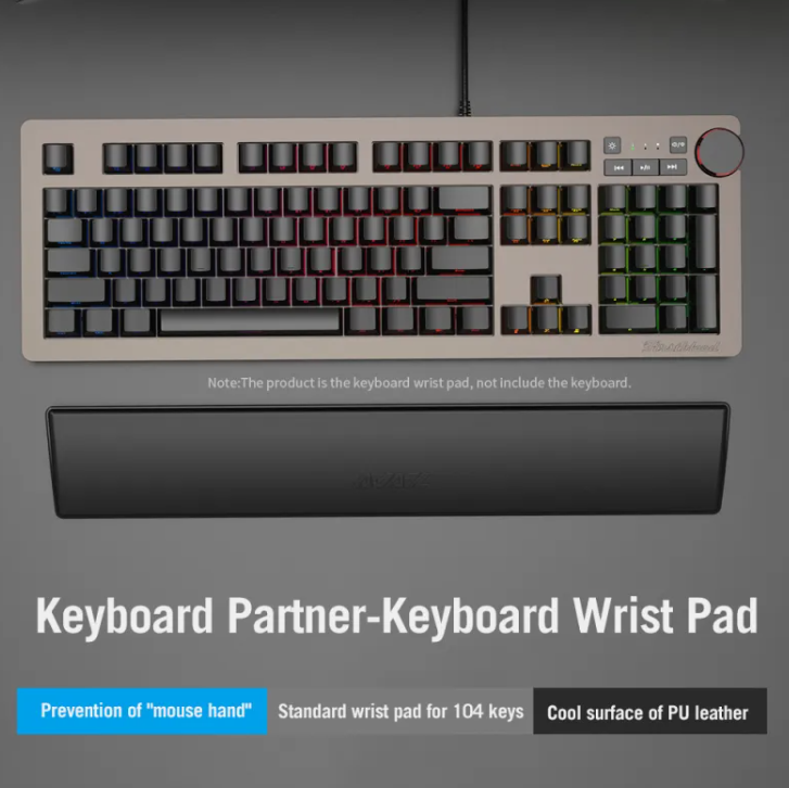 Keyboard Wrist Rest Pad, Soft PU Leather Memory Foam Cushion Anti-Slip for Home Office