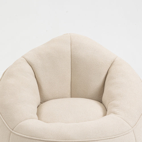 High-Density Foam Bean Bag Sofa Chair with Footrest, Microfiber Lounger for Living Room and Bedroom