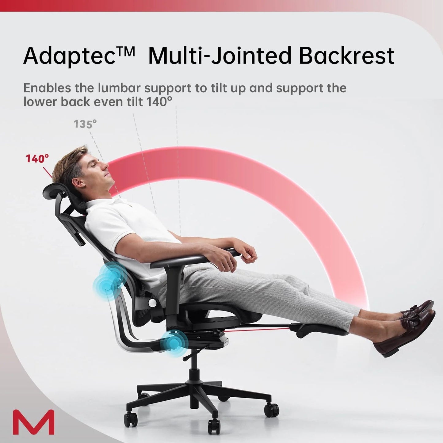 Ergonomic Office Chair with Footrest and Lumbar Support, Reclining High Back Computer Chair for Home Office
