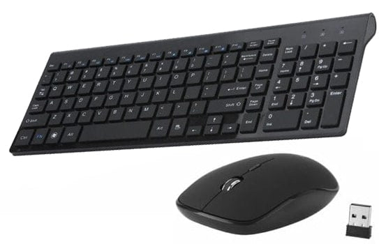 Wireless Keyboard and Vertical Ergonomic Mouse Combo, Quiet Slim Office Set for Mac Windows Laptop