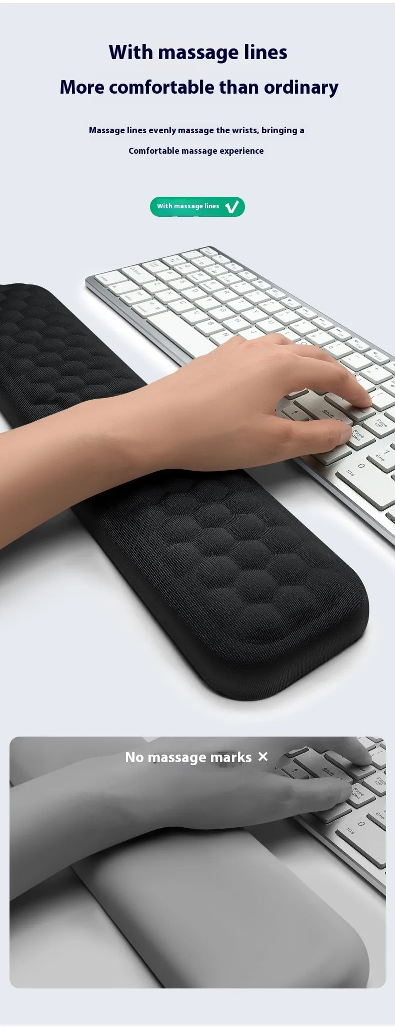 Memory Foam Mouse Wrist Rest Pad, Soft Cushion for Long Sessions Home Office Computer
