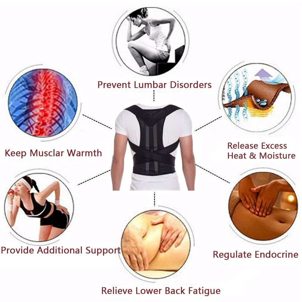 Posture Corrector with Back Support, Adjustable Shoulder Brace Belt for Men and Women Home Office Workers
