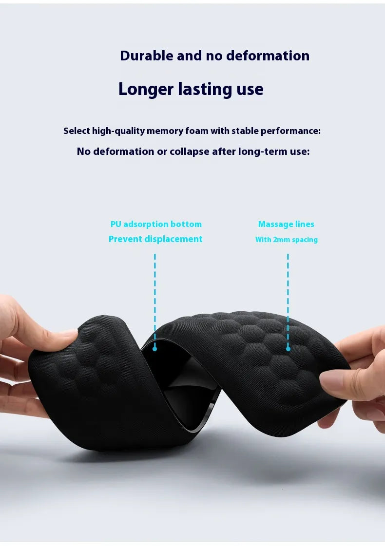 Memory Foam Mouse Wrist Rest Pad, Soft Cushion for Long Sessions Home Office Computer