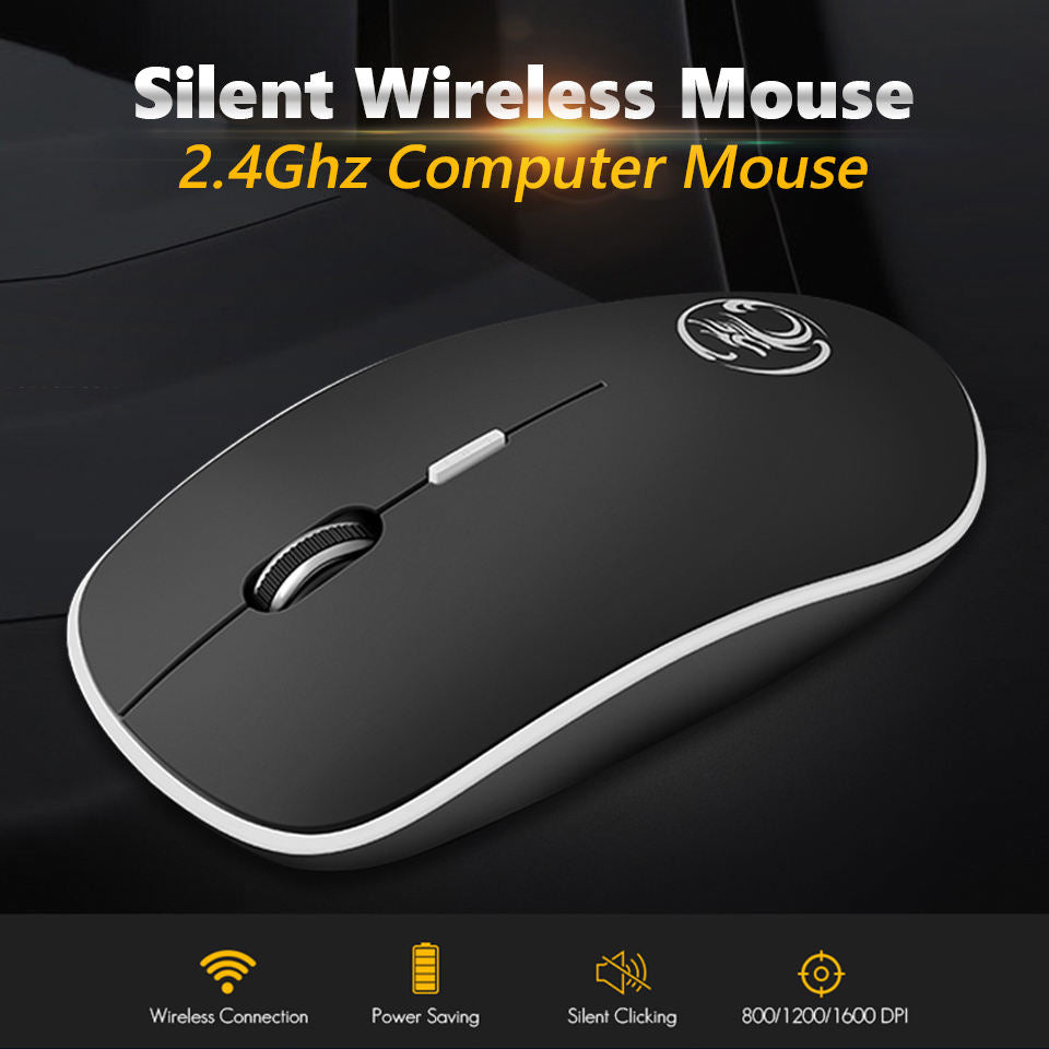 Wireless Ergonomic Optical Mouse for Home Office, USB Right Hand Comfortable Mouse for PC Mac
