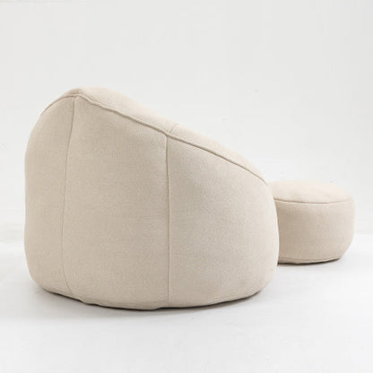 High-Density Foam Bean Bag Sofa Chair with Footrest, Microfiber Lounger for Living Room and Bedroom