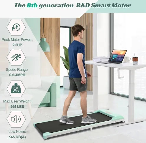 Under Desk Treadmill Walking Pad Electric, Foldable 2-in-1 Walking Jogging Treadmill for Home Office