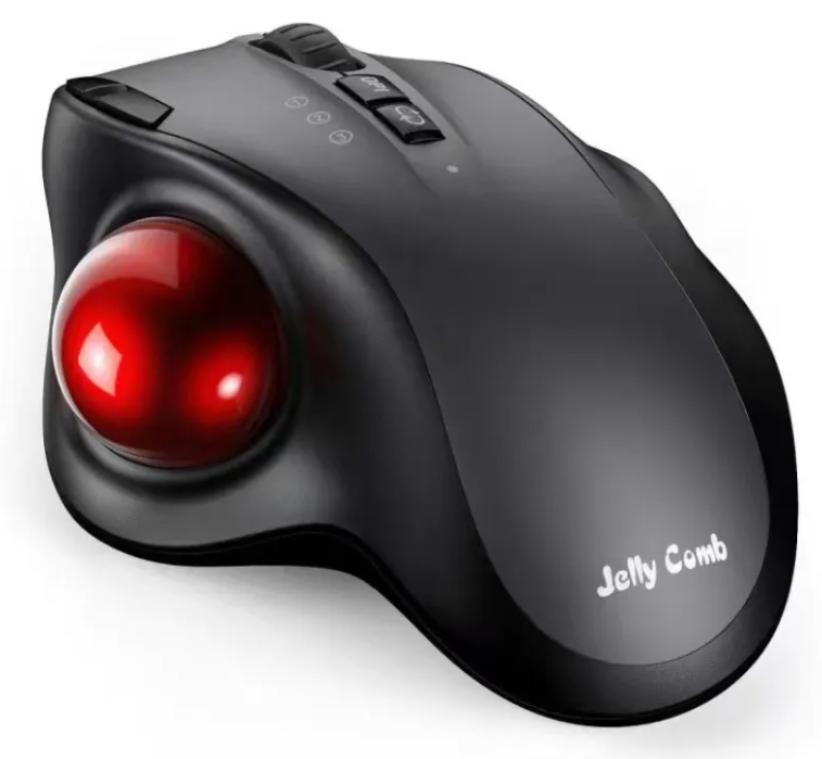 Wireless Ergonomic Trackball Mouse, Bluetooth USB Thumb Operated Stationary Mouse for Mac PC Laptop