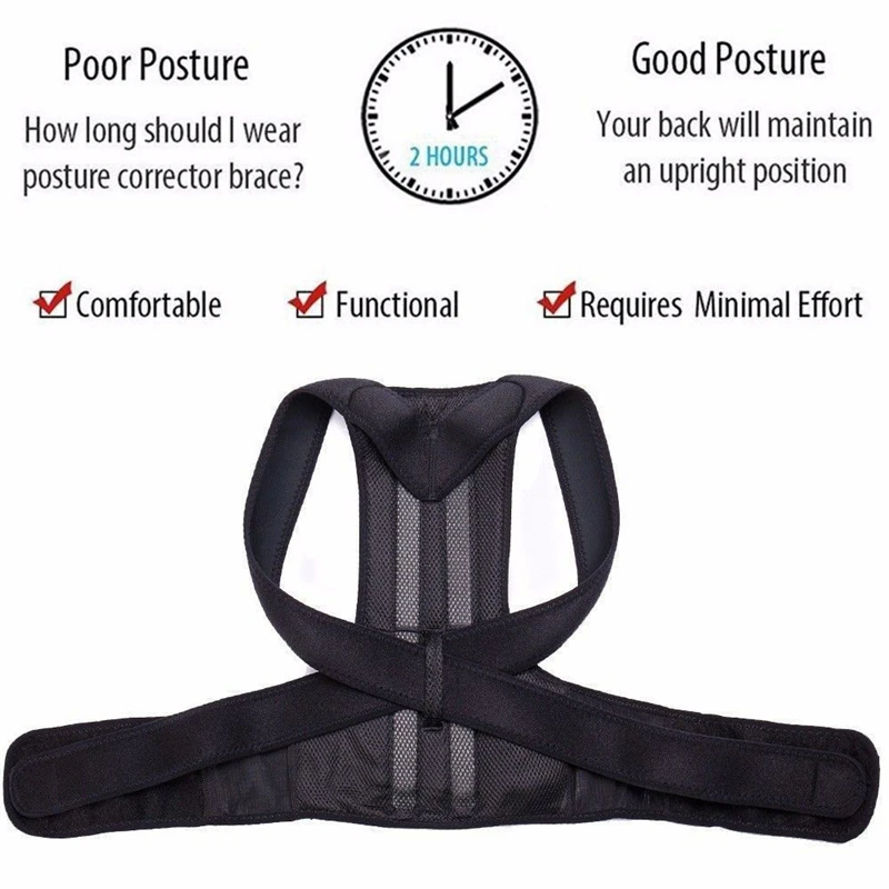 Posture Corrector with Back Support, Adjustable Shoulder Brace Belt for Men and Women Home Office Workers