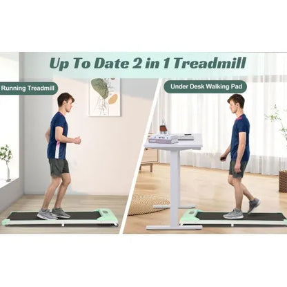 Under Desk Treadmill Walking Pad Electric, Foldable 2-in-1 Walking Jogging Treadmill for Home Office