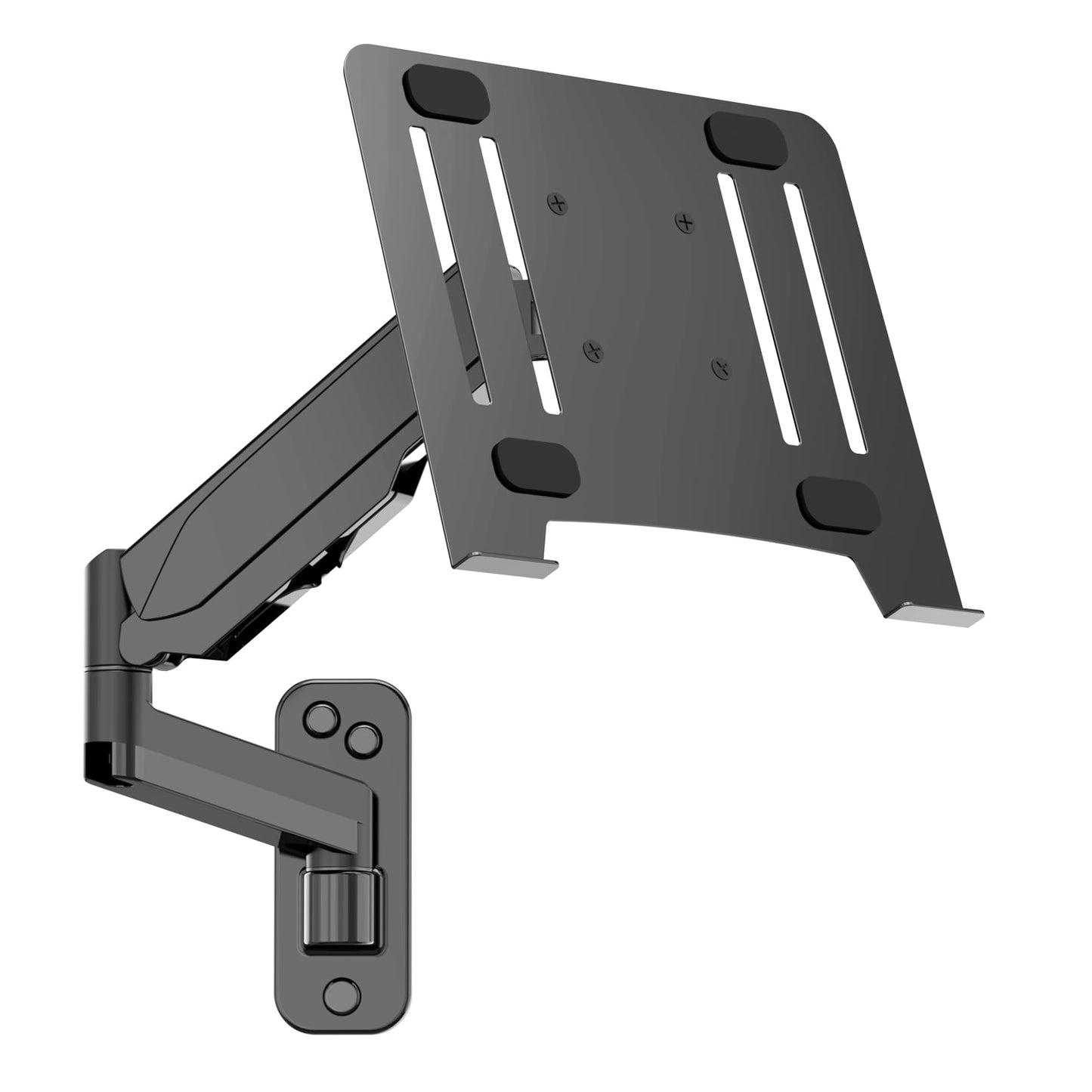 Laptop Wall Mount 2-in-1 Gas Spring, Adjustable Wall Holder with Laptop Tray for 17 to 32 Inch Devices
