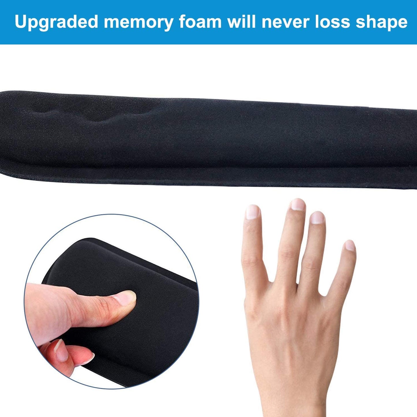 Memory Foam Wrist Rest Set for Keyboard and Mouse, Cool Touch Cushion for Home Office