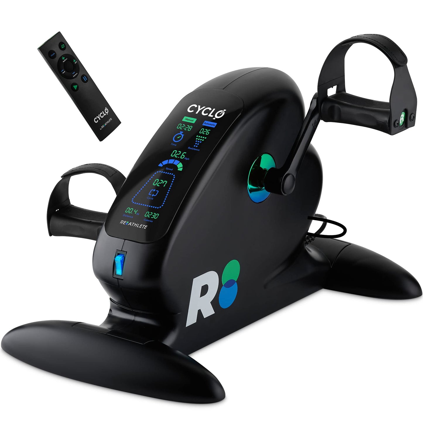 Under Desk Bike Pedal Exerciser for Legs and Arms, Compact Office Cardio with LCD Display for Senior Use