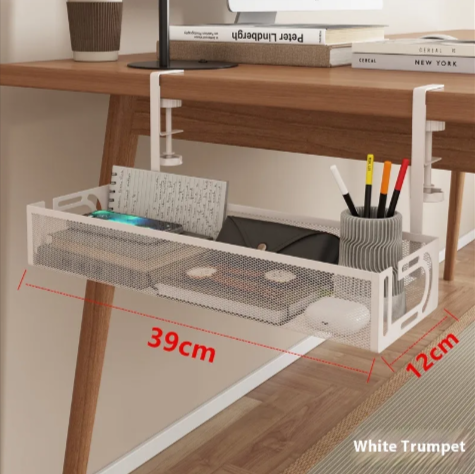 Under Desk Cable Management Tray, Steel Wire Organizer Mount Power Strip Holder for Home Office Desk