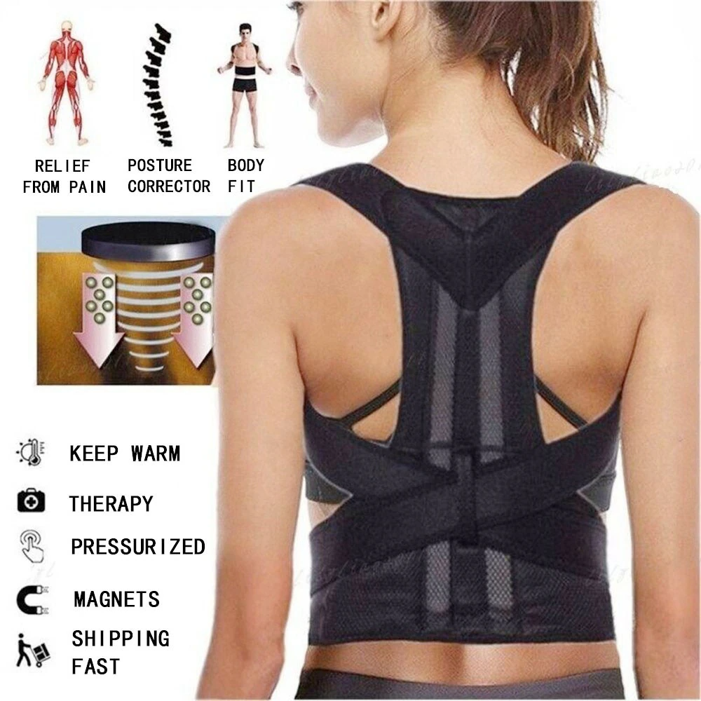 Posture Corrector with Back Support, Adjustable Shoulder Brace Belt for Men and Women Home Office Workers