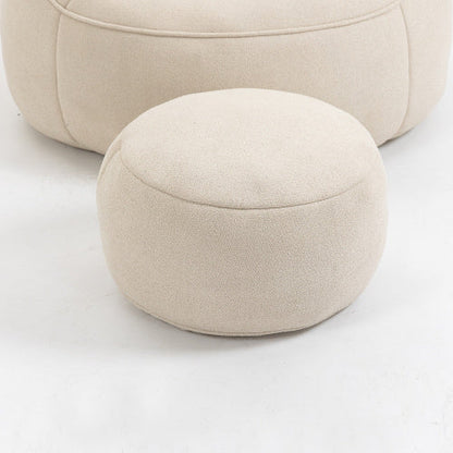 High-Density Foam Bean Bag Sofa Chair with Footrest, Microfiber Lounger for Living Room and Bedroom