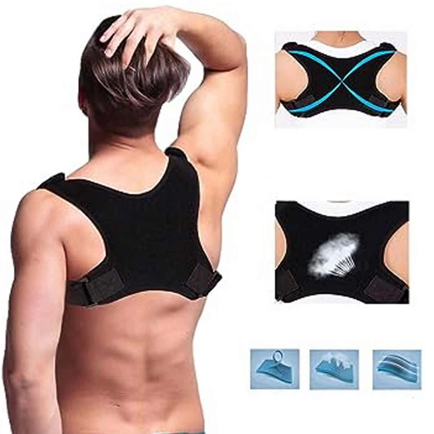 Posture Corrector Back and Shoulder Brace, Adjustable Support Belt for Men and Women