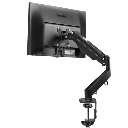 Single Monitor Desk Mount, Adjustable Gas Spring Heavy Duty VESA Arm for 13 to 27 Inch Screens Home Office