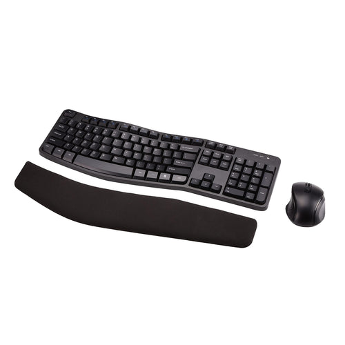 Wireless Ergonomic Keyboard and Mouse Combo, Curved Design with Palm Rest for PC Mac