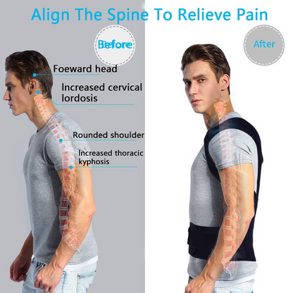 Posture Corrector with Back Support, Adjustable Shoulder Brace Belt for Men and Women Home Office Workers