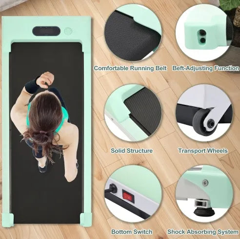 Under Desk Treadmill Walking Pad Electric, Foldable 2-in-1 Walking Jogging Treadmill for Home Office
