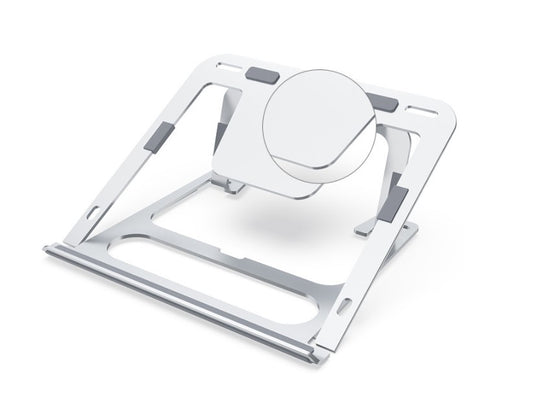 Aluminum Laptop Stand with Cooling Vents, Adjustable Height MacBook Stand for 11 to 17 Inch Laptops