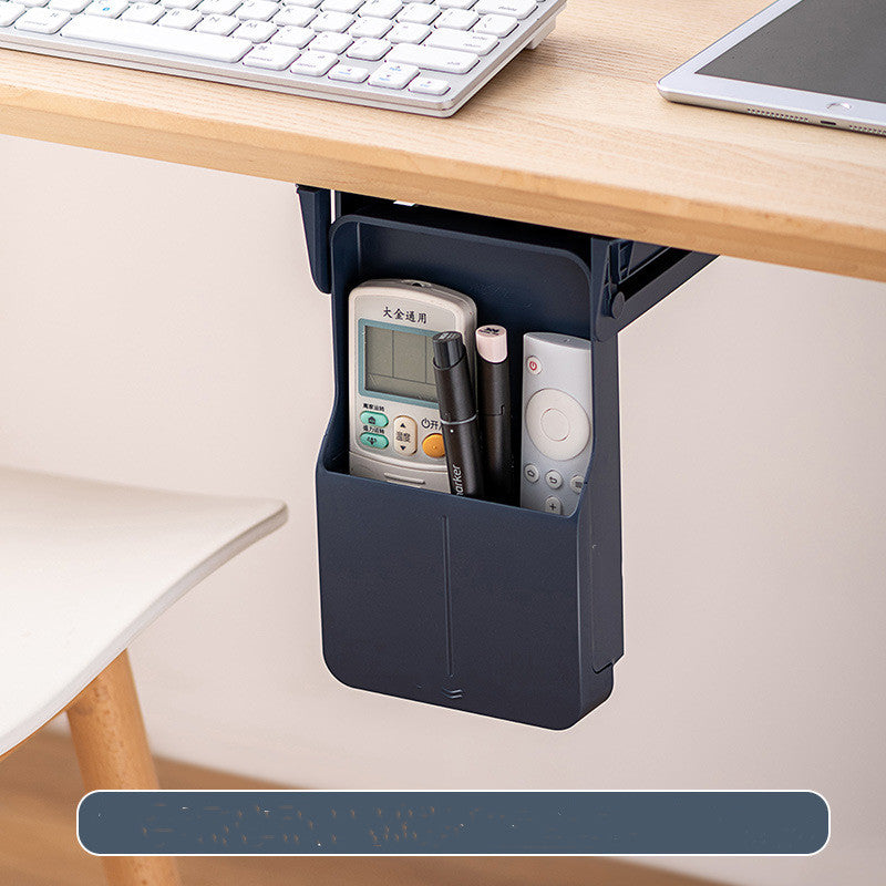 Under Desk Drawer Organizer Self-Adhesive, Hidden Office Storage Box for Pens Cables and Stationery