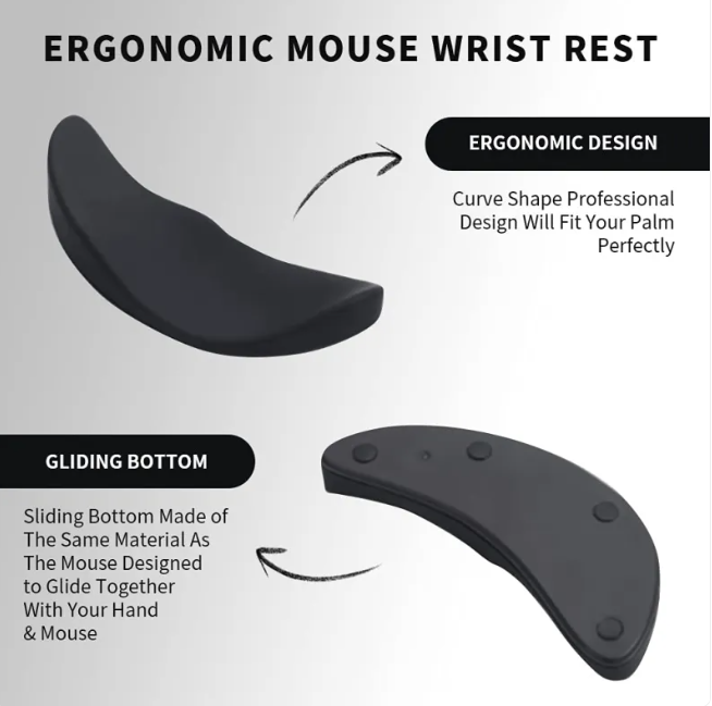 Ergonomic Mouse Wrist Rest Pad, Memory Foam Cushion for Long Sessions Home Office