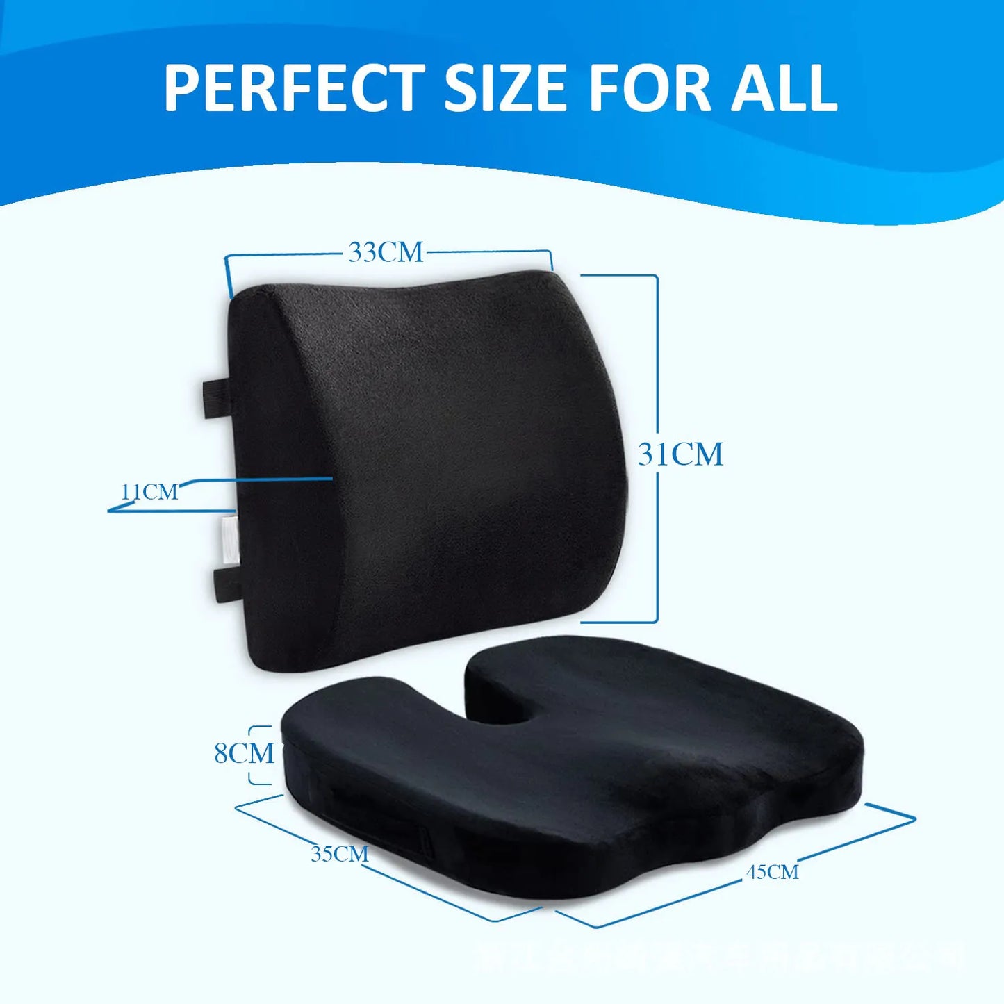 Ergonomic Hip Cushion for Office Chair, Memory Foam Alignment Pillow for Long Sitting Sessions