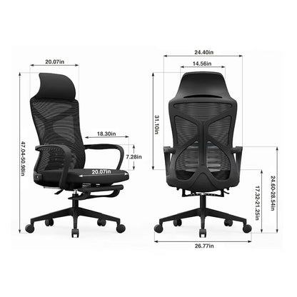 Ergonomic Office Chair Mid Back Mesh, Adjustable Lumbar Support Rolling Computer Chair for Home Office