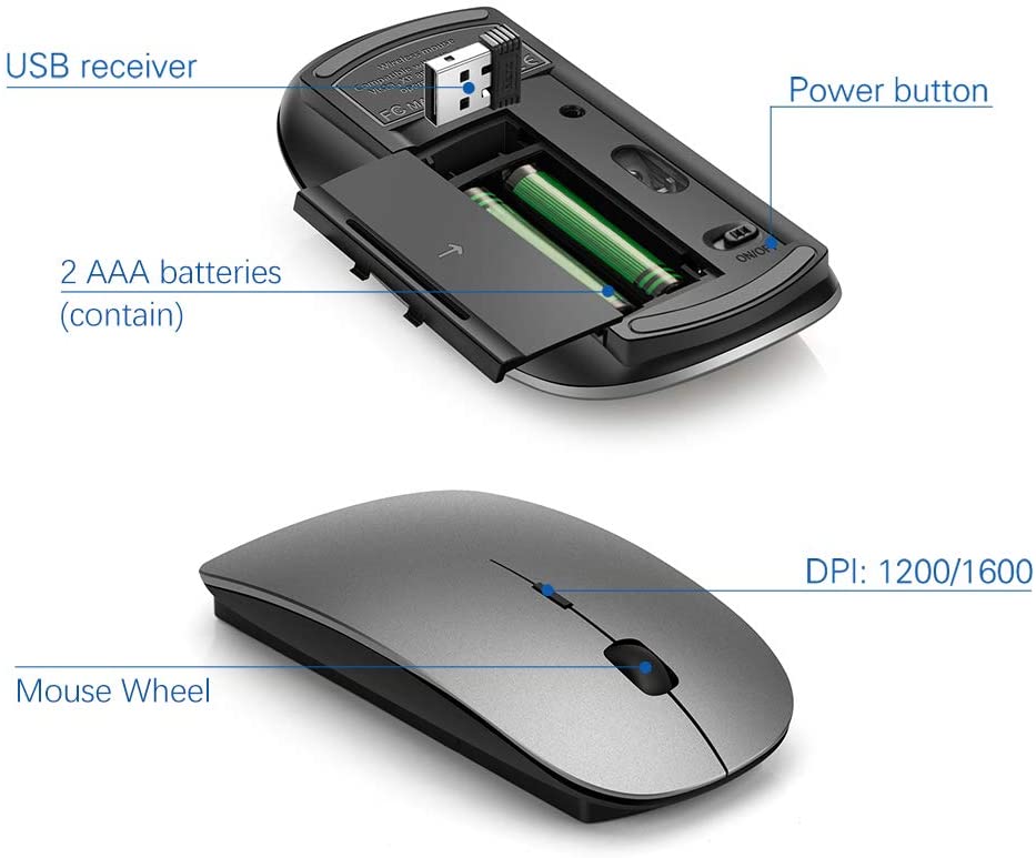Wireless Keyboard and Vertical Ergonomic Mouse Combo, Quiet Slim Office Set for Mac Windows Laptop