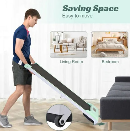 Under Desk Treadmill Walking Pad Electric, Foldable 2-in-1 Walking Jogging Treadmill for Home Office
