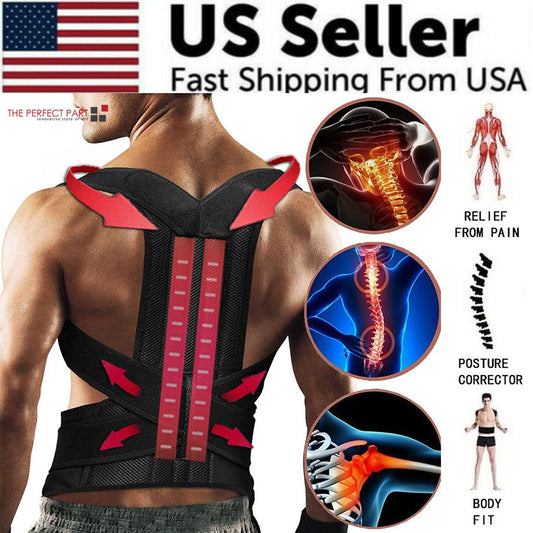 Posture Corrector with Back Support, Adjustable Shoulder Brace Belt for Men and Women Home Office Workers