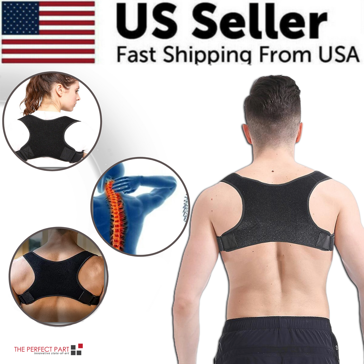 Posture Corrector Back and Shoulder Brace, Adjustable Support Belt for Men and Women