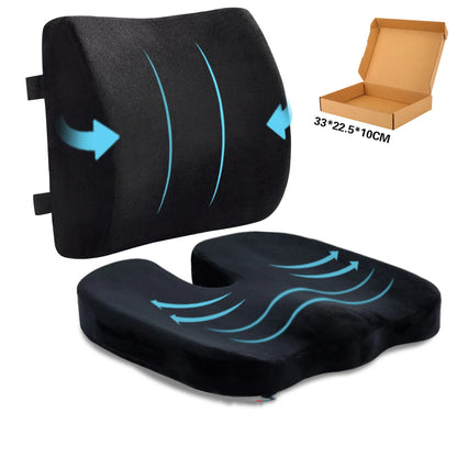 Ergonomic Hip Cushion for Office Chair, Memory Foam Alignment Pillow for Long Sitting Sessions