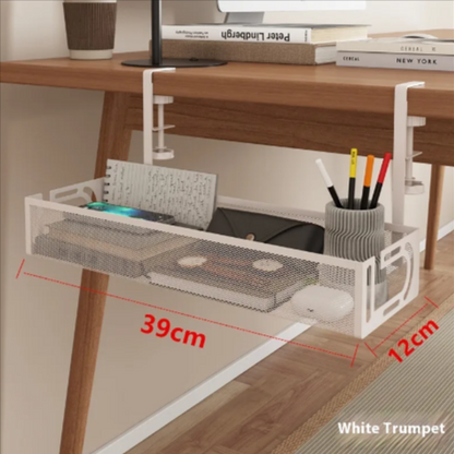 Under Desk Cable Management Tray, Steel Wire Organizer Mount Power Strip Holder for Home Office Desk